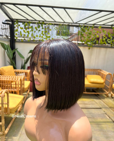 10” human hair bob wig