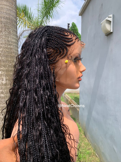 Goddess cornrow braids wig