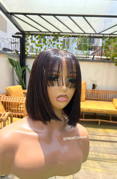10” human hair bob wig