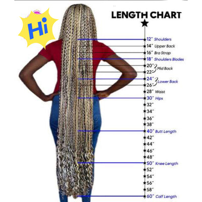 38” Red ready to ship Knotless braids