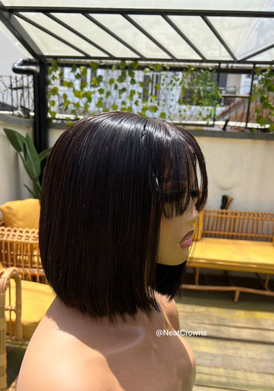 10” human hair bob wig