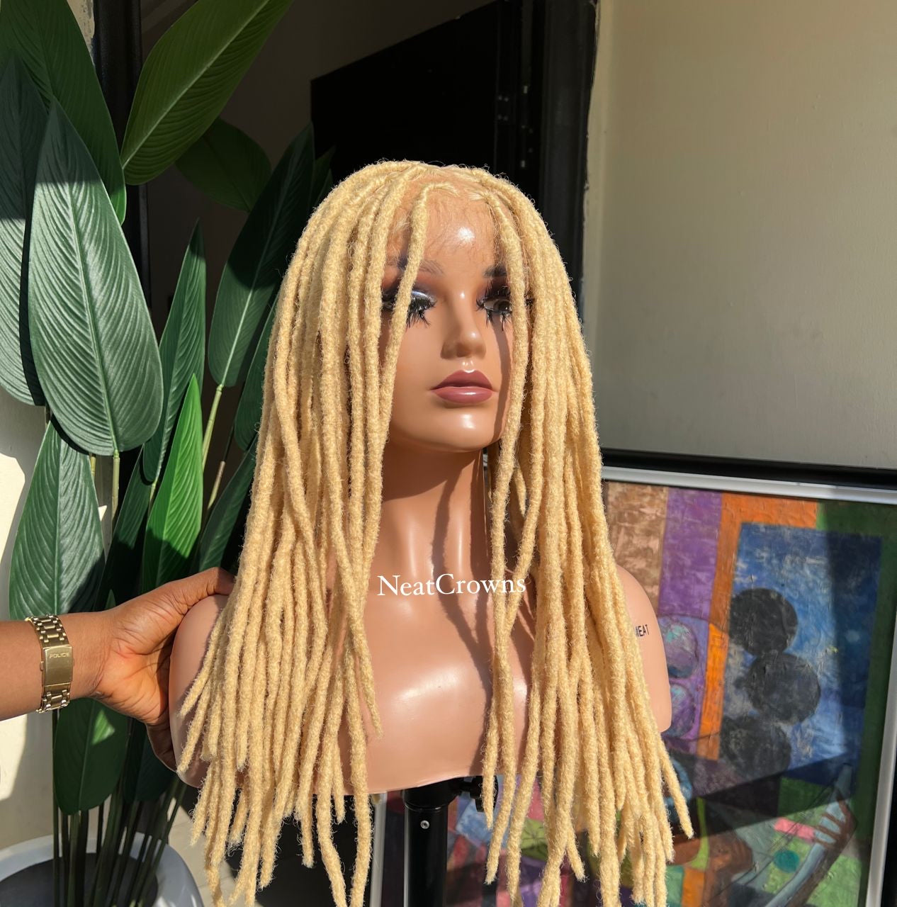 18 inches Blonde human hair dreadlocks wig