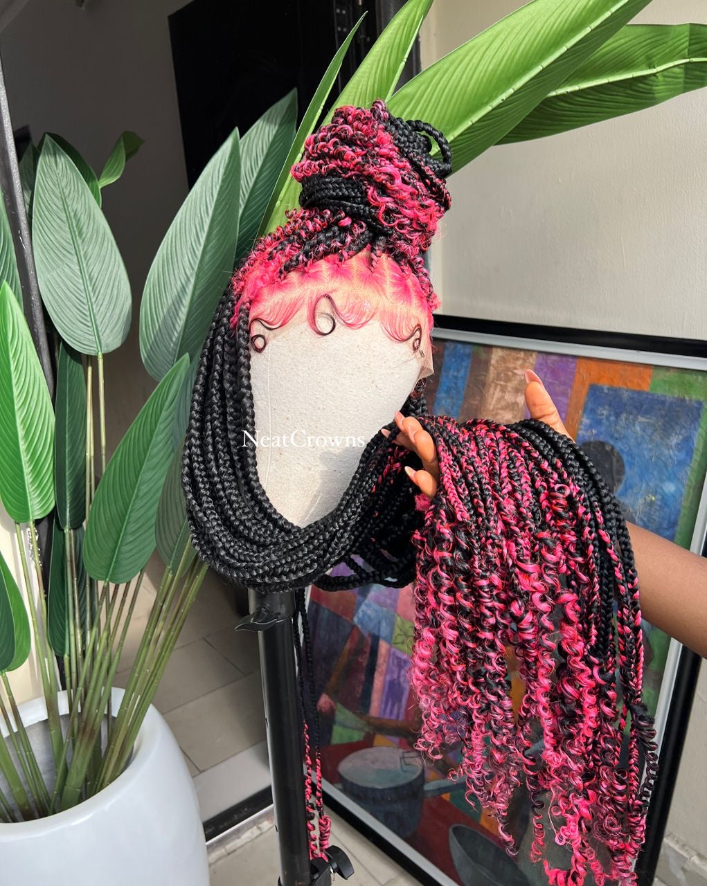 Pink Knotless wig