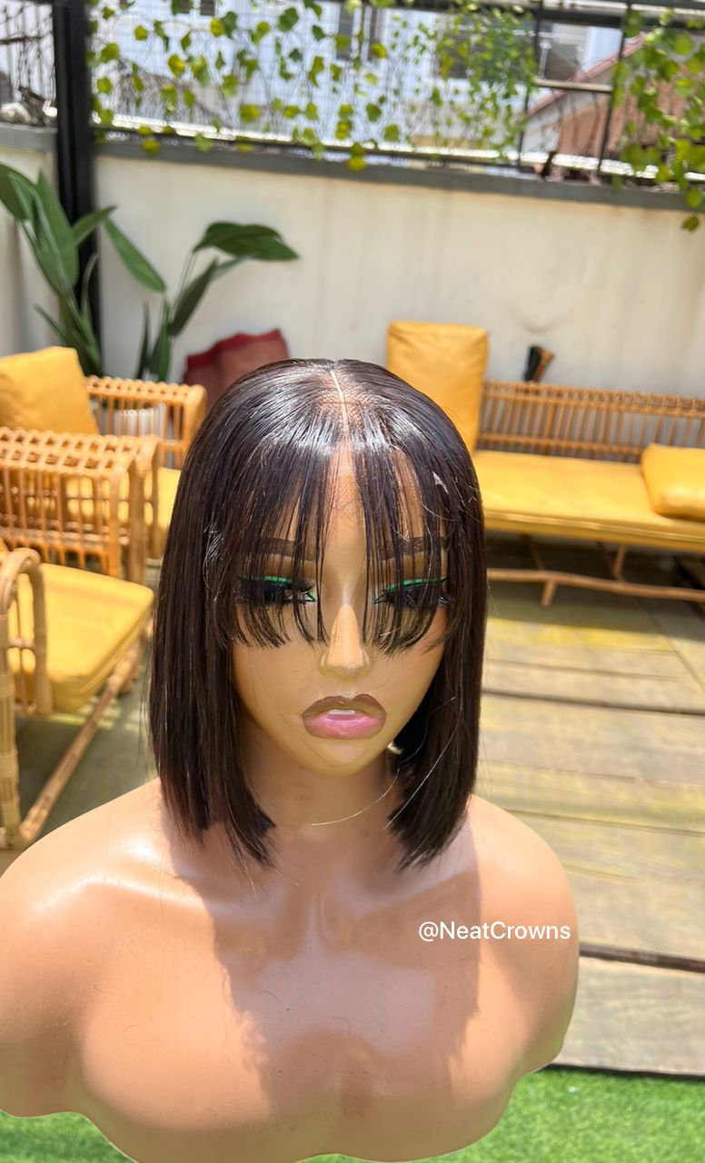 10” human hair bob wig