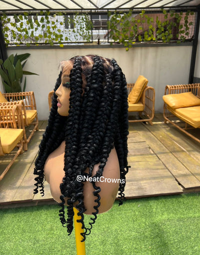 Butterfly braids Black full lace wig