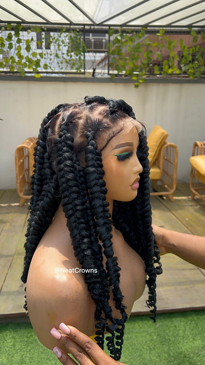 Butterfly braids Black full lace wig