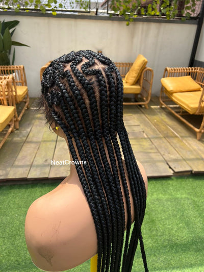 Zigzag cornrows Full lace wig