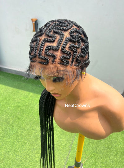 Zigzag cornrows Full lace wig