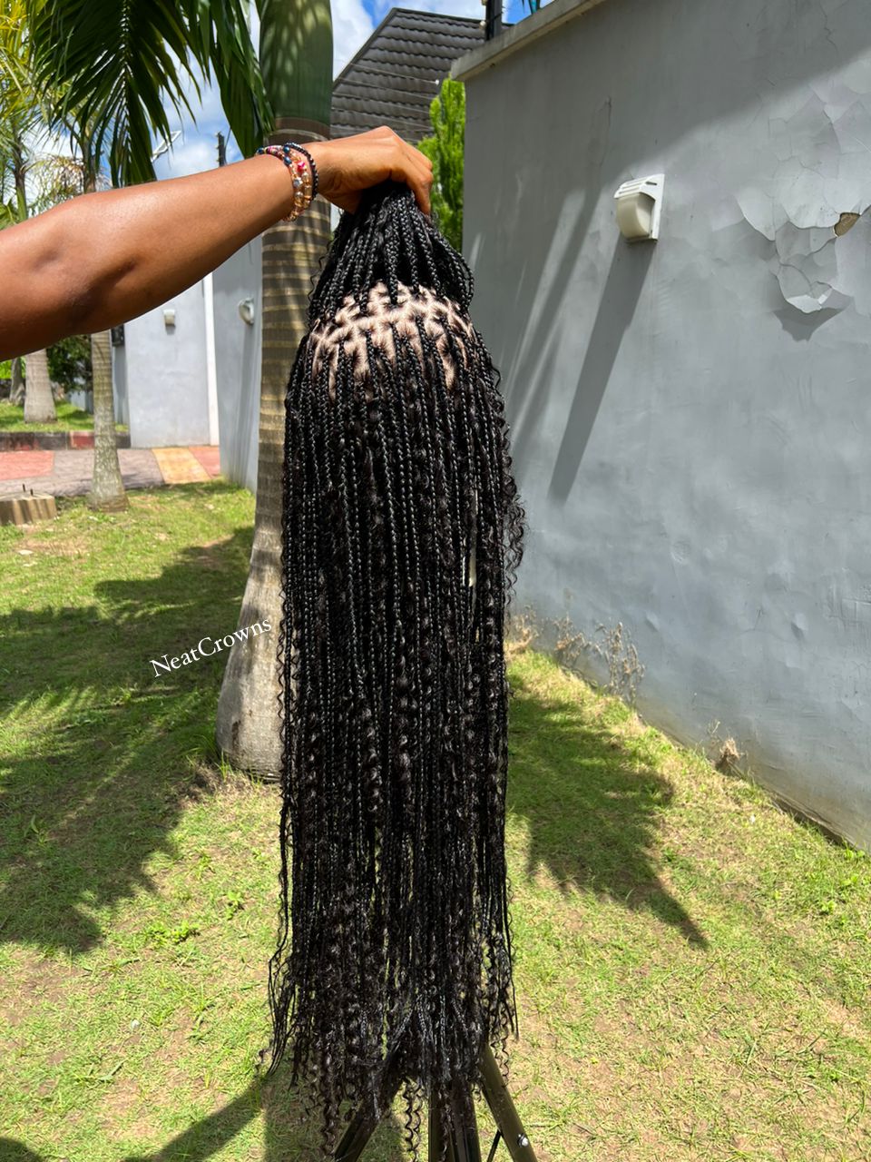 Bohemian braids with 100% human hair curls