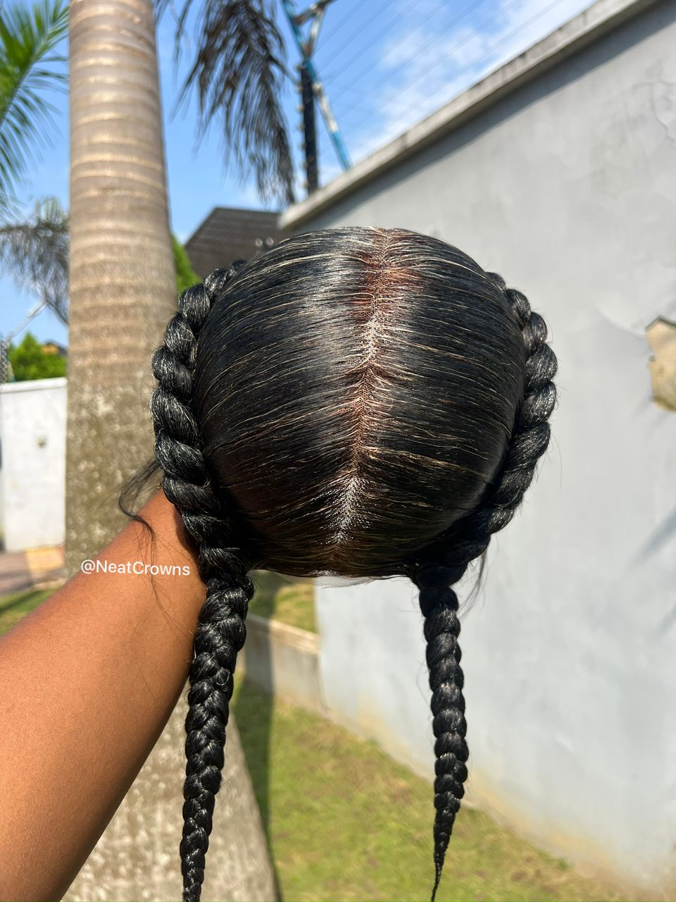Salt and Pepper Pigtails Grandma wigs cornrows Dutchess double Dutch