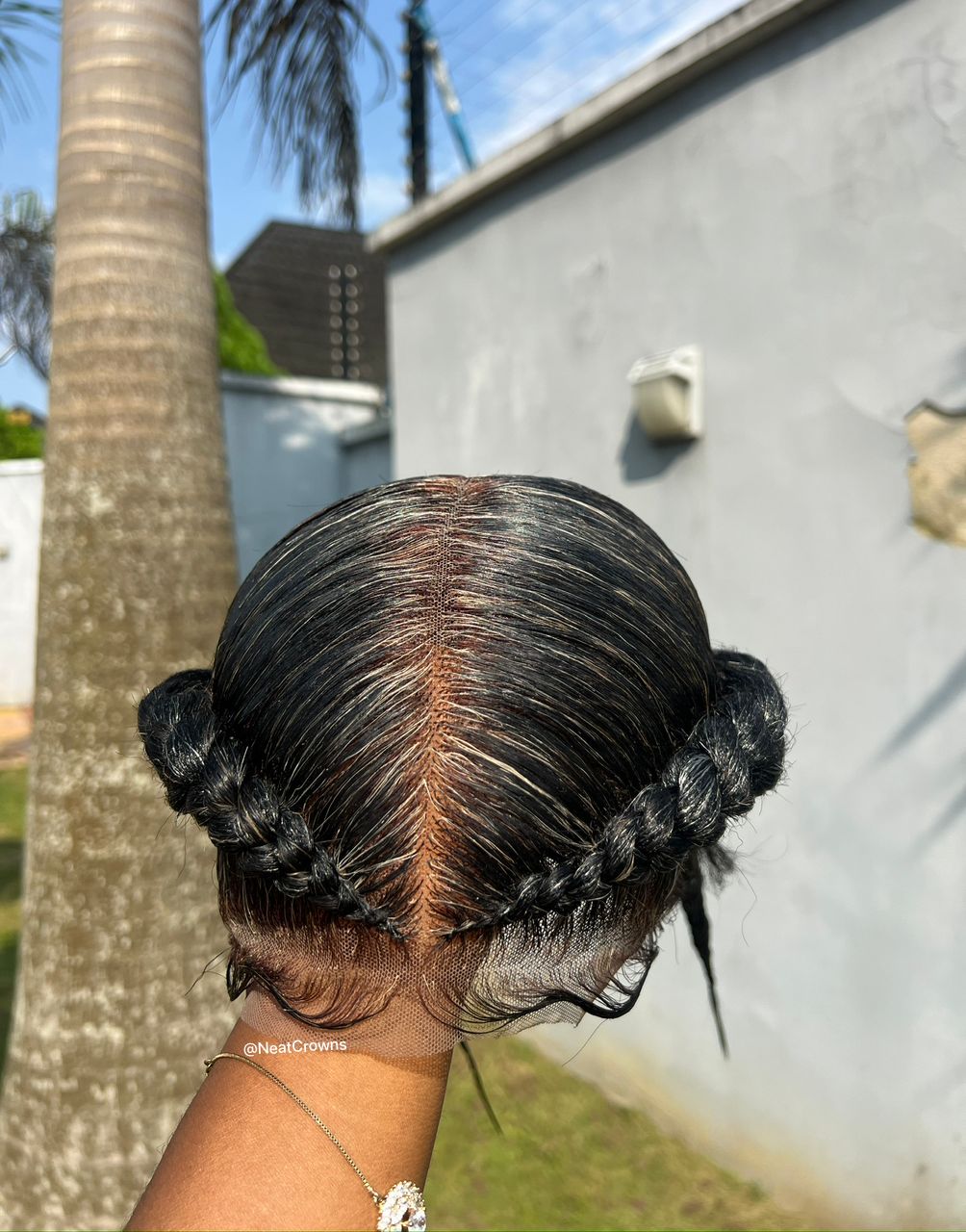 Salt and Pepper Pigtails Grandma wigs cornrows Dutchess double Dutch