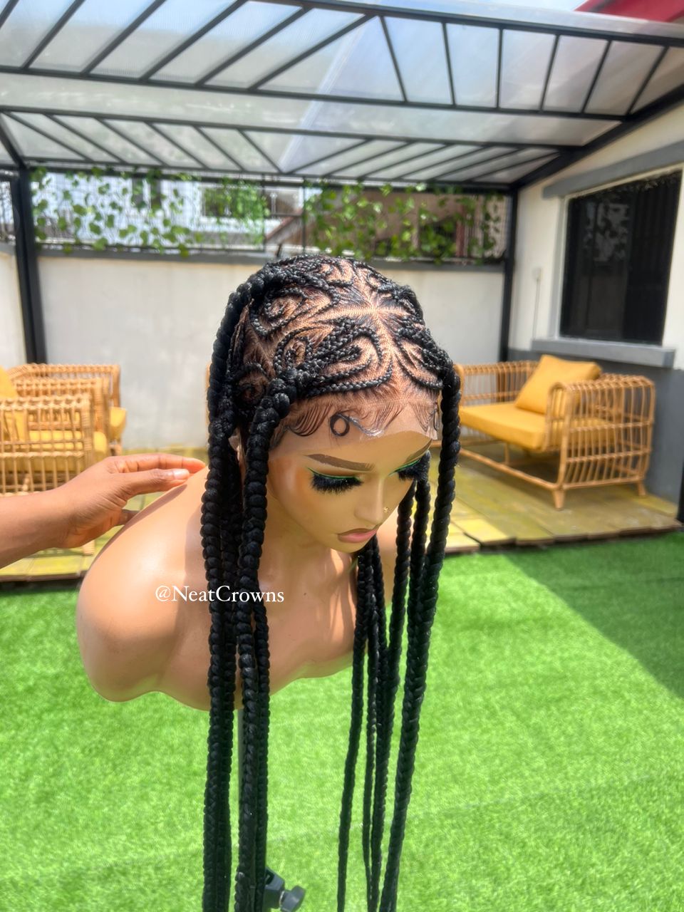 Geometric braids wig full lace wig