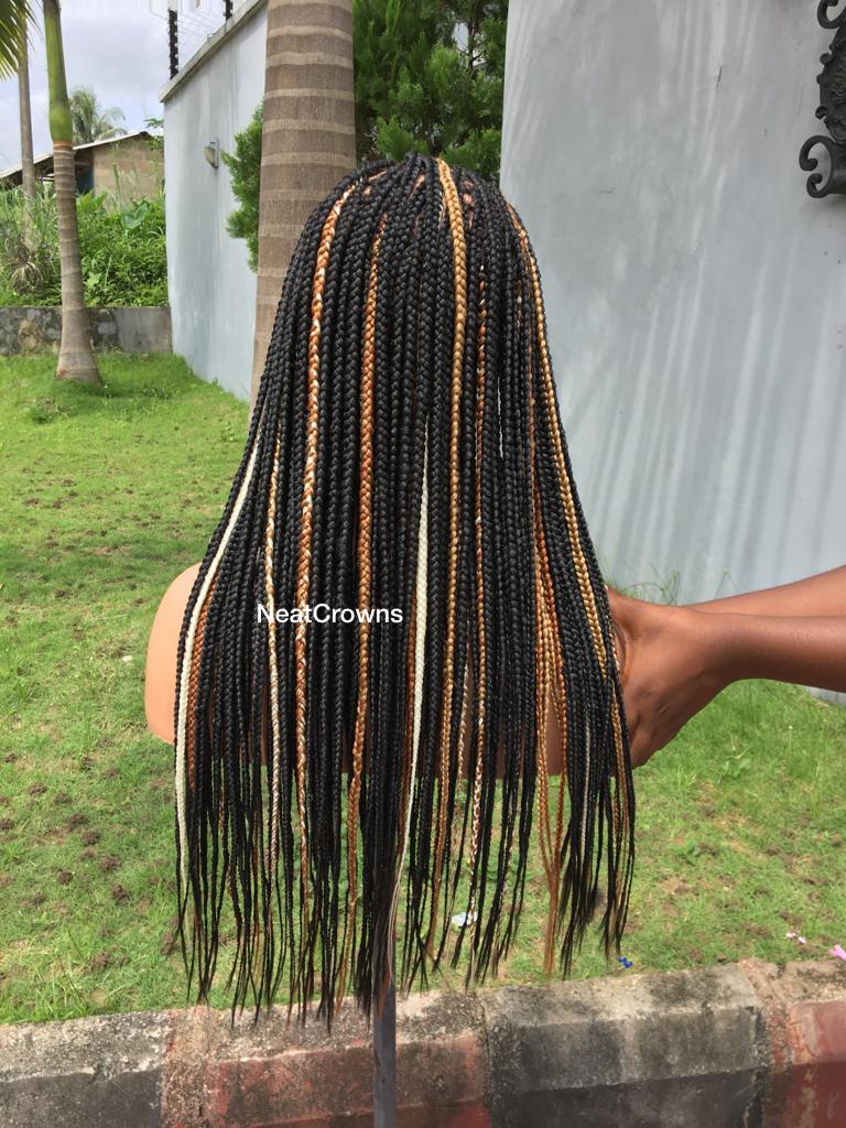 Ready to ship Caramel Knotless braids full lace wig
