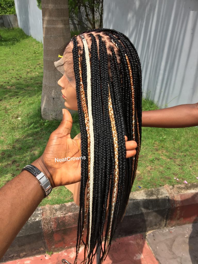 Ready to ship Caramel Knotless braids full lace wig