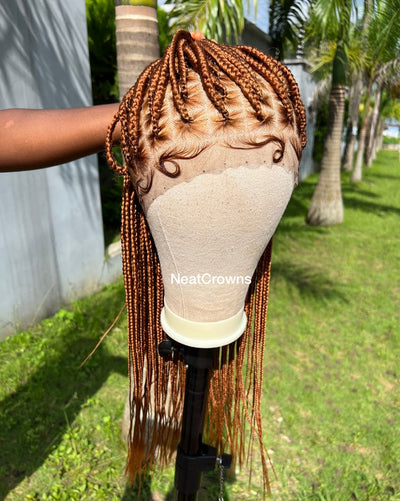 Ginger Knotless braids ready to ship wig