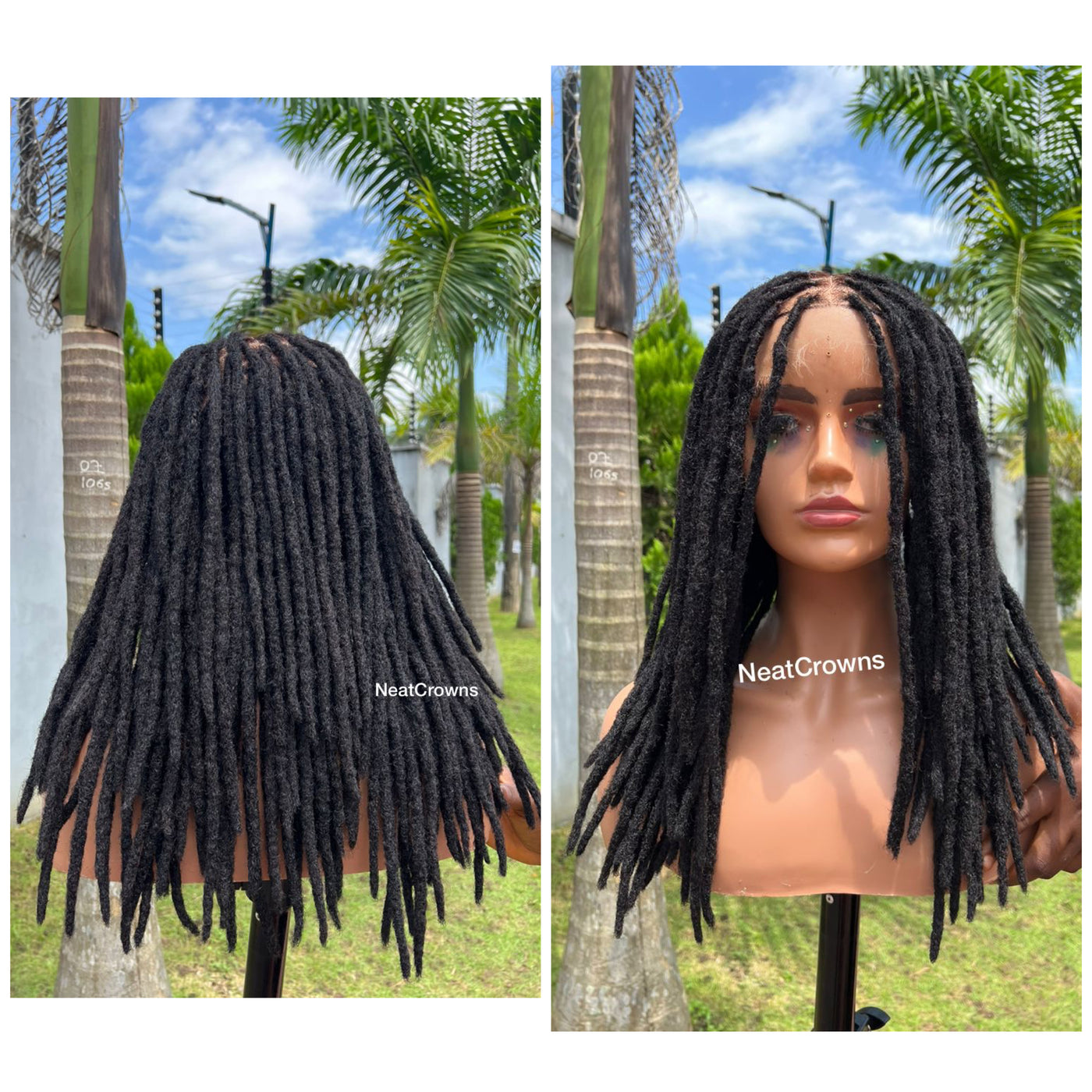 Human hair dreadlocks wig with kinky edges