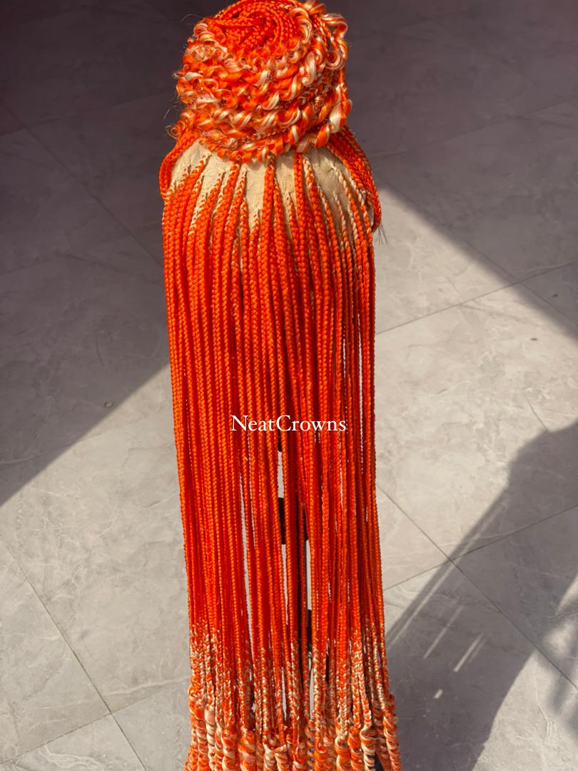 36” full lace Knotless wig Orange blonde