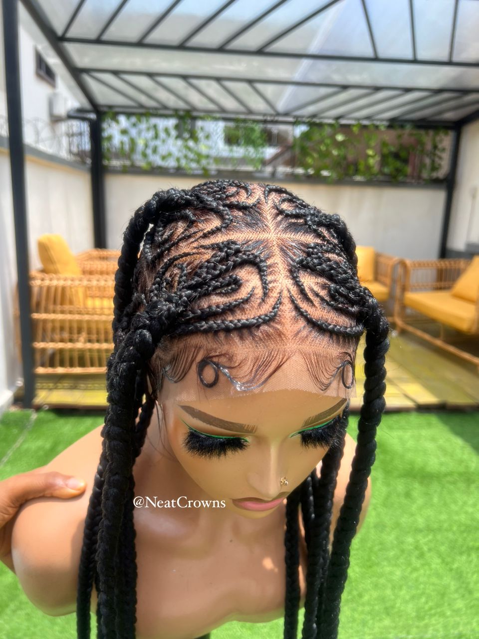 Geometric braids wig full lace wig