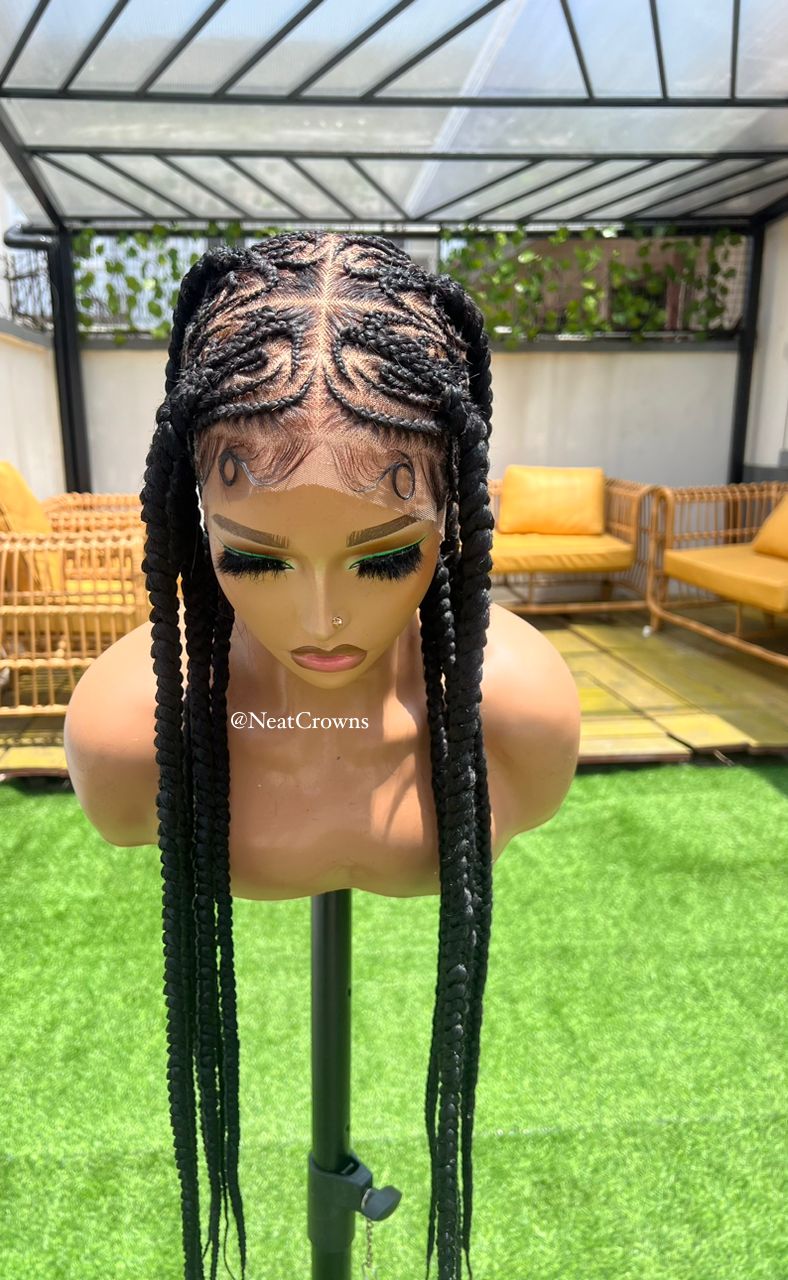 Geometric braids wig full lace wig