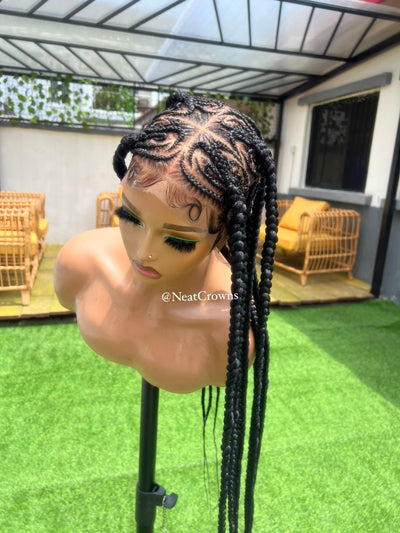 Geometric braids wig full lace wig