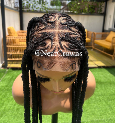 Geometric braids wig full lace wig