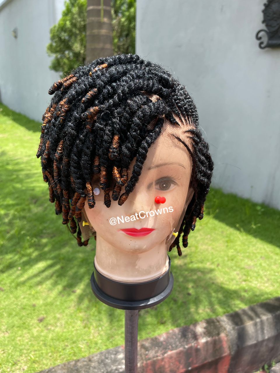 Spring twists frontal wig