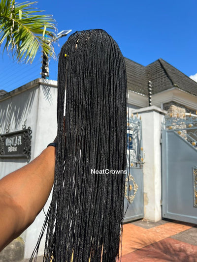 32 inches Frontal Ready to ship Micro Knotless braids