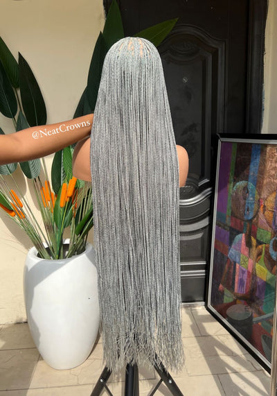 50 inches Silver-grey micro Knotless braids