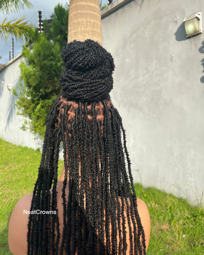 38” locs full lace ready to ship wig