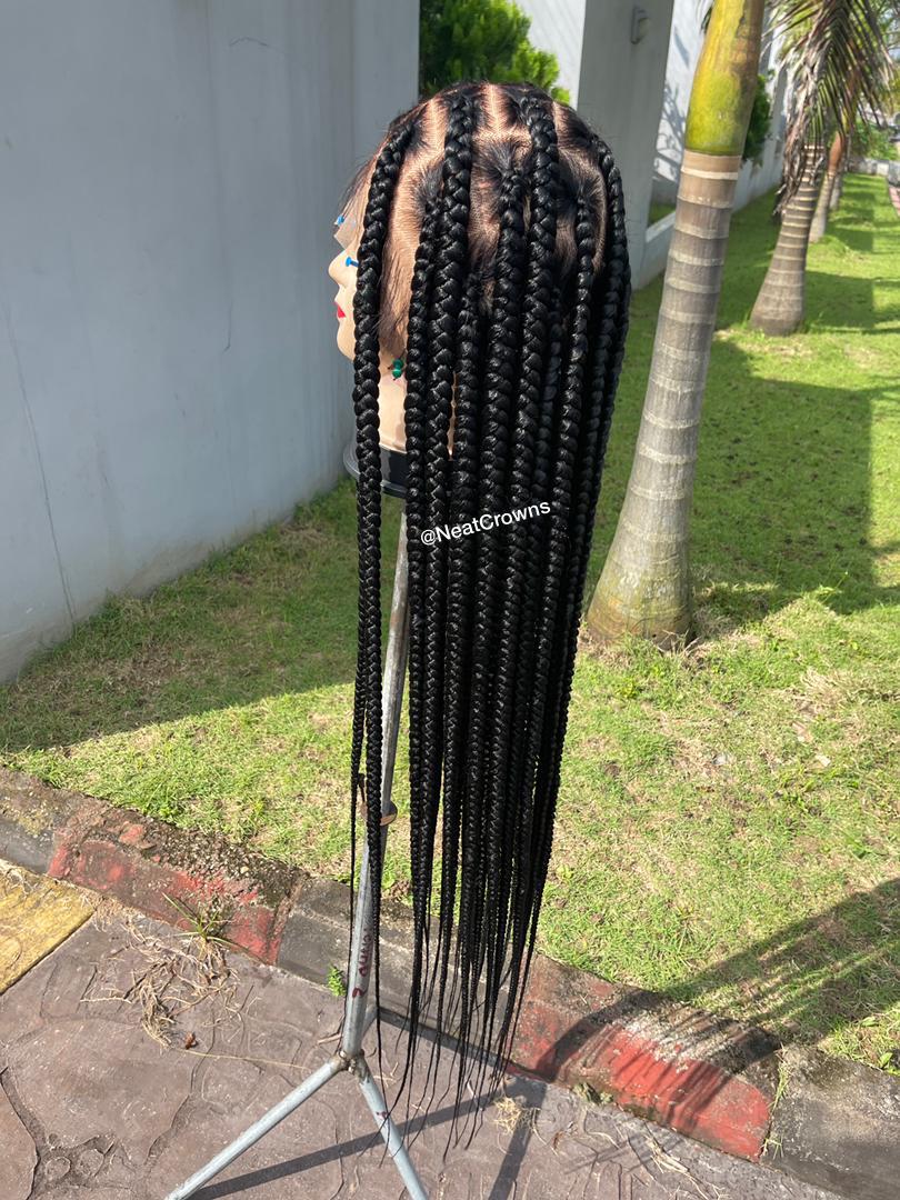 HD Transparent Lace Jumbo Knotless Braids Wig – NeatCrowns
