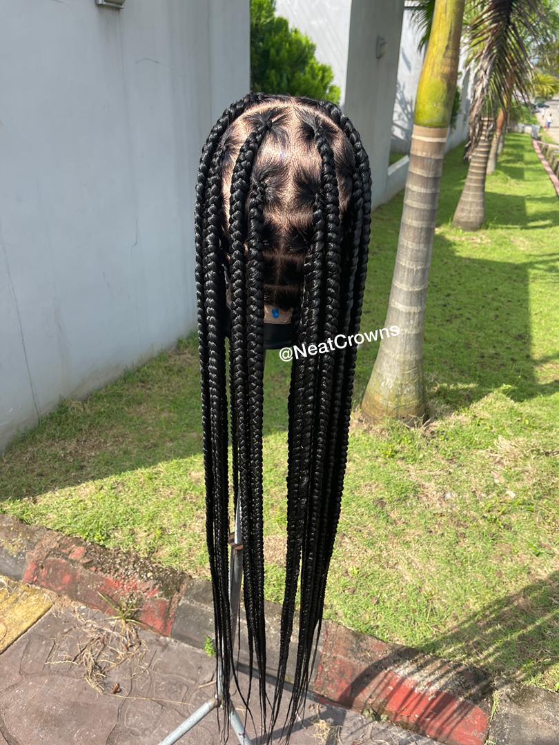HD Transparent Lace Jumbo Knotless Braids Wig – NeatCrowns