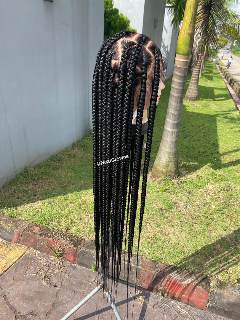 HD Transparent Lace Jumbo Knotless Braids Wig – NeatCrowns