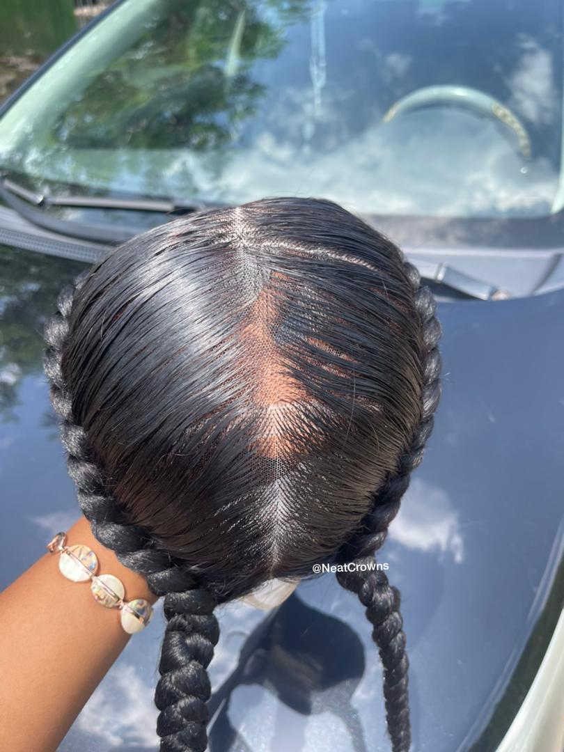 2 pigtail braids
